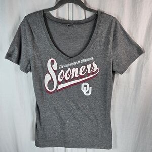 OU womens short-sleeved tee shirt the university of Oklahoma in gray
